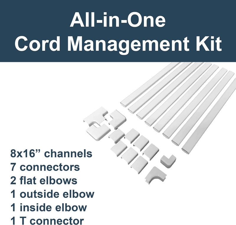 WIREMOLD Legrand - Cord Cover, White Cord Hider for Mounted TV, Sortable 12 Foot Cord Cover to Hide TV Cords - Image 2